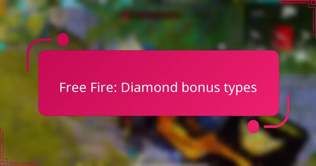 Free Fire: Diamond bonus types