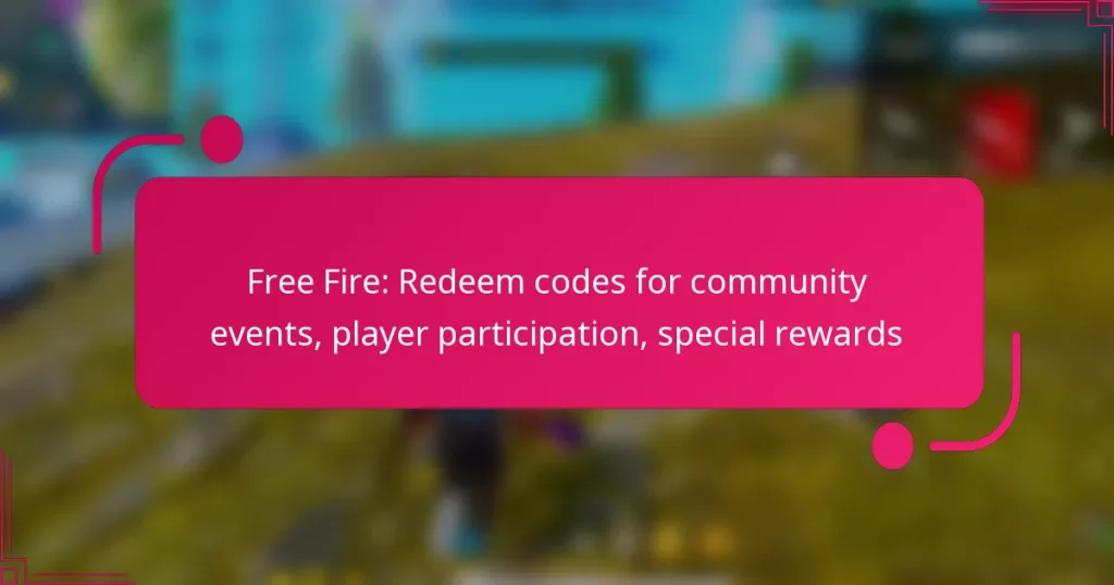 Free Fire: Redeem codes for community events, player participation, special rewards