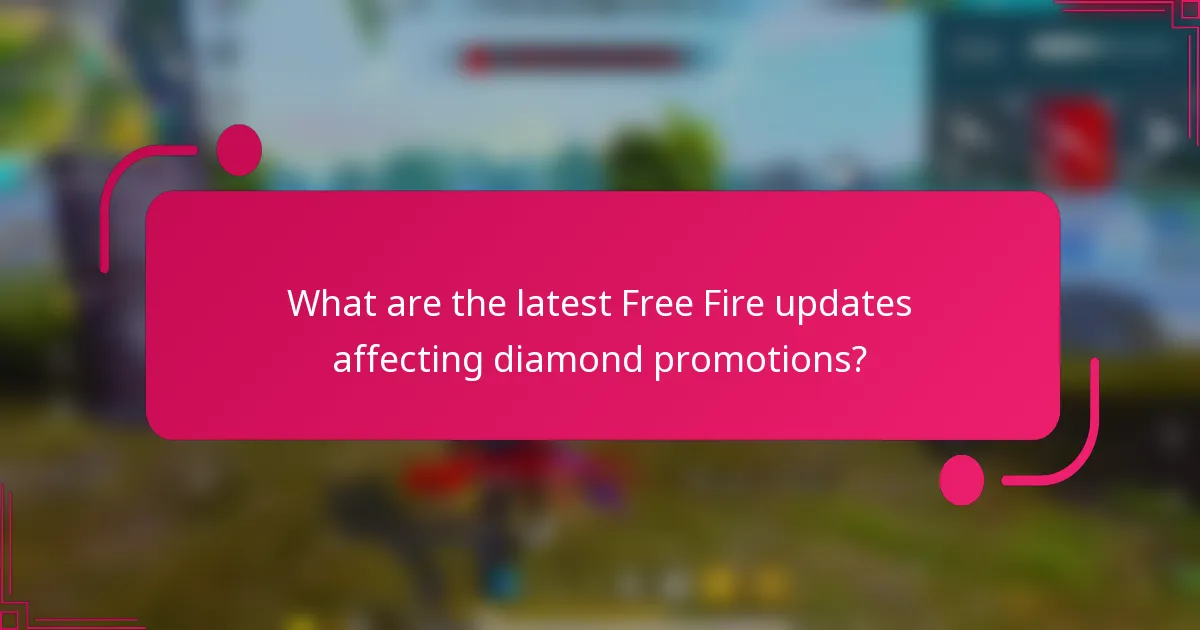 What are the latest Free Fire updates affecting diamond promotions?