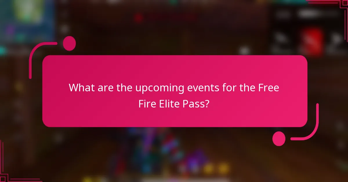What are the upcoming events for the Free Fire Elite Pass?