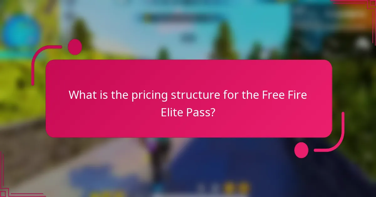What is the pricing structure for the Free Fire Elite Pass?