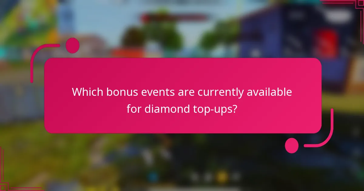Which bonus events are currently available for diamond top-ups?