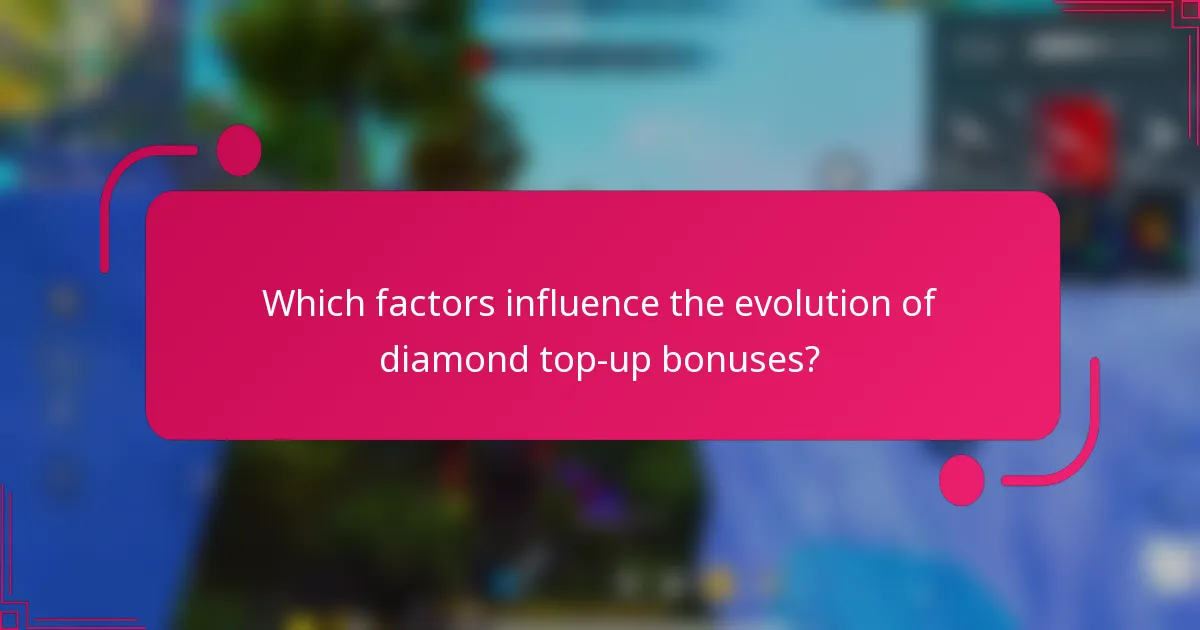 Which factors influence the evolution of diamond top-up bonuses?